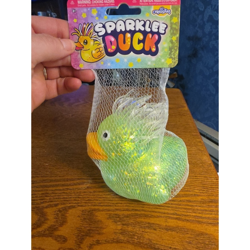 Curiosities Sparklee Duck Glitter Squishy Toy Green‎